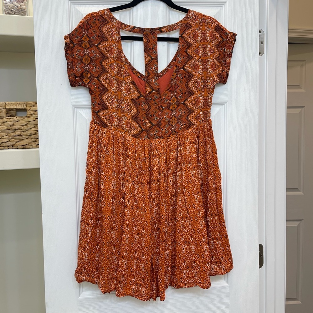 Free People Orange Aztec Dress XS NWT - Picture 2 of 6